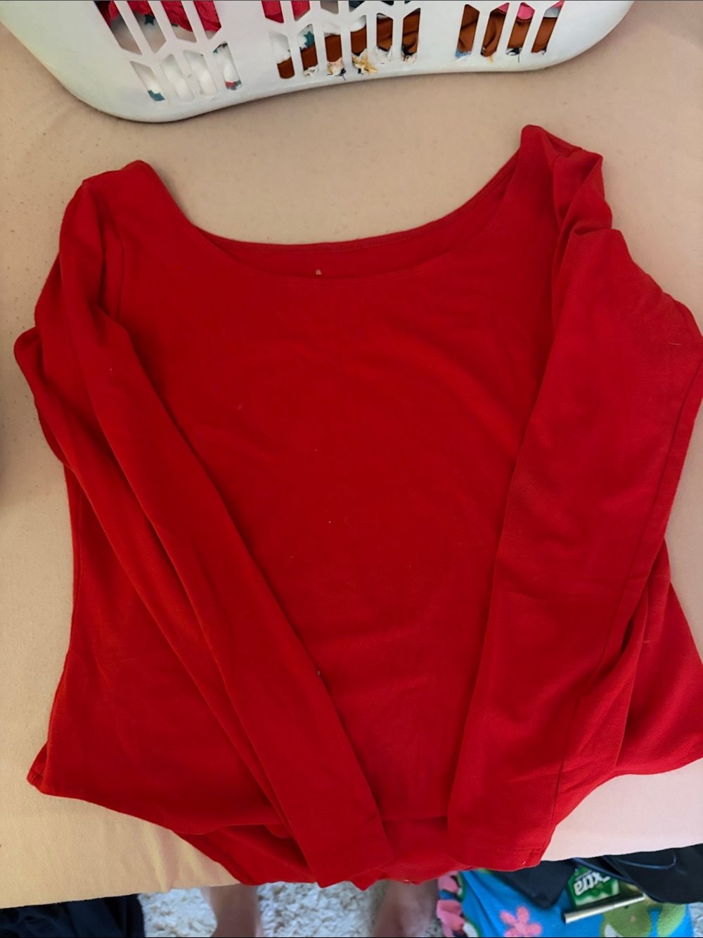 a new day Red Long-Sleeve Scoop Neck Top